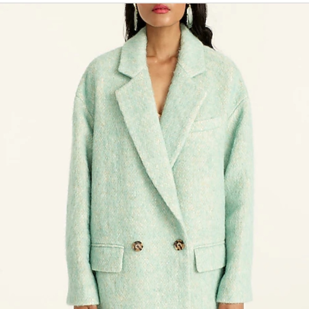 J Crew Relaxed Top Coat in Italian Brushed Wool in Wintermint size M - Picture 3 of 14